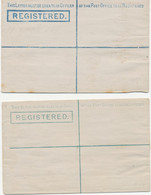 GB 1878 QV 2d Blue Dated Stamp Superb Unused Postal Stationery Registered Env 2 Different - Postwaardestukken