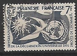 Polynésie Française 10ème Anniversaire De La Déclaration Des Droits De L'homme   N°12  Année:1958 - Used Stamps