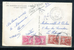 Taxes Du Havre Sur Carte Postale De Marmande En 1954 - D 226 - 1859-1959 Covers & Documents