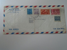 ZA399.17    CUBA   Airmail Cover -  Cancel 1955  Hotel AZUL,  Habana  Livia Ronay    Sent To Hungary - Briefe U. Dokumente