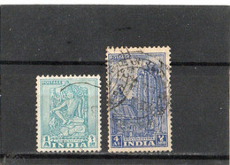 INDE   République  1951  Y.T. N° 34 36  Oblitéré - Used Stamps