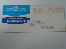 ZA399.27    United Nations - 1988 -  Cover   - Philatelic Mail   -ema Red Meter    Sent To Hungary - Cartas & Documentos