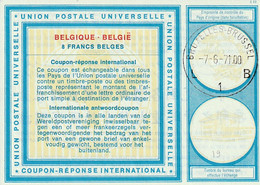 CRI 8 Francs Oblitéré De Bruxelles Type Vienne Vi19 - Coupons-réponse Internationaux