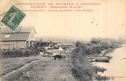 CPA 78 BONNIERES CONSTRUCTION DE BATEAUX ET LOCATION GILBERT - Bonnieres Sur Seine