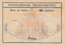 Coupon-réponse International Franco-colonial 60c Type Fc3 - Reply Coupons