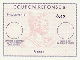 Coupon-réponse International Franco-colonial Type Ex12 à 3,60 F - Reply Coupons