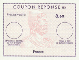 Coupon-réponse International Franco-colonial Type Ex12 à 3,60 F - Cupón-respuesta