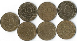 MM654 - FRANKRIJK - FRANCE - 7 COINS X 20 CENTIMES - 1967 - 1971 - 1983 - 1989 - 1992 - 1995 - 1997 - 20 Centimes