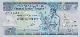 ♛ ETHIOPIA - 5 Birr EE 1989 / AD 1997 UNC P.47 A - Etiopia