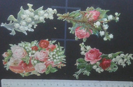 ► LOT Fleurs MUGUET & ROSES    Découpis époque Victorienne XIXe "Victorian Die-cuts" - Fleurs
