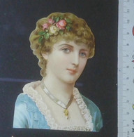 ► PORTRAIT Femme En Buste -  Découpi Découpis époque Victorienne XIXe "Victorian Die-cuts" - Fleurs