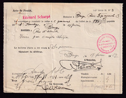 317/38 - Acte De Protet Sur Papier Fiscal BRUGES 1937 - Huissier Edouard Scharpé Pour Mr Reynsdeyn - Documenti