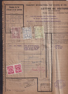 322/38 - Lettre De Voiture MERSCH 1925 - 2 Timbres Fiscaux Cachetés Chemin De Fer Guillaume - Via STERPENICH - Fiscale Zegels