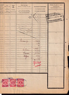 324/38 - Lettre De Voiture DRAUFFELT 1939 - 3 Timbres Fiscaux Cachetés Chemin De Fer Alsace Lorr. - Via STERPENICH - Fiscale Zegels