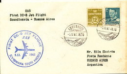 Denmark SAS First Flight DC-8 Jet Flight Scandinavia - Buenos Aires 5-12-1961 - Lettres & Documents