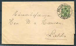 1893 Finland 5 Pen Green On Helsingfors Railway Printed Matter Wrapper - Lahtis - Covers & Documents