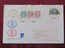 Finland 1989 FDC Cover To France - Nordic Cooperation - Lions Arms From Booklet - Ski - Ship - Brieven En Documenten