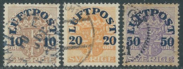 1920 SVEZIA POSTA AEREA USATO SOPRASTAMPATI 3 VALORI - RB25-7 - Used Stamps