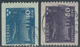 1930 SVEZIA POSTA AEREA USATO VOLO NOTTURNO SU STOCCOLMA - RB25-10 - Used Stamps