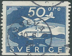 1936 SVEZIA POSTA AEREA USATO AEREOPORTO DI BROMMA - RB25-10 - Gebruikt