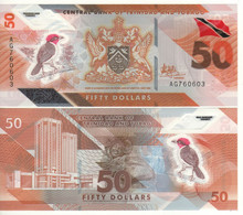 TRINIDAD & TOBAGO  New 50 Dollars (  Polimer )  PW64  2020 "Red Cardinal Bird + Central Bank & Dancer At Back " - Trinité & Tobago