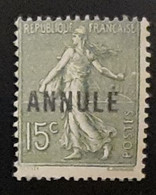 15 Centimes Semeuse - Surcharge A Des ANNULE -  LUXE - Specimen