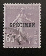 60 Centimes  Violet Semeuse - Surcharge C (specimen) Des ANNULE -  LUXE - Specimen