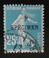 25 Centimes Bleu Semeuse - Surcharge C (spécimen) Des ANNULE -  LUXE - Specimen