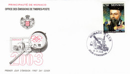 " NOSTRADAMUS " Sur Enveloppe 1er Jour De MONACO De 2003 N° YT 2406. Parfait état FDC - Pharmazie