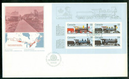 Train + Locomotive; Timbres Scott # 1036-9 Stamps; Pli Premier Jour / First Day Cover (10162) - Cartas & Documentos