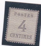 FRANCE - ALSACE-LORRAINE - 1870 - 4 CENTIMES GRIS LILAS - BURELAGES DROITS - Nuovi