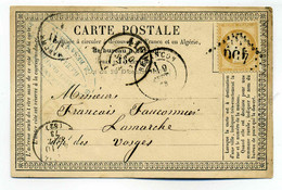 Carte Précurseur CPO / T17 BESANCON + Bureau De Passe 4169 / Dept 24 Doubs / 1873 - 1849-1876: Période Classique