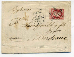 Napoléon YT N°17 / Etoile Pleine De PARIS + Cad Bureau J / Dept 60 Seine / 1863 - 1849-1876: Classic Period