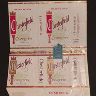 Lote 2 Marquillas Cigarrillos Chesterfield (cortos Y Largos) – Origen: USA - Cajas Para Tabaco (vacios)