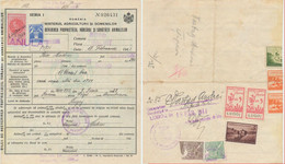 Romania 1941 Lugoj Animals Trade Document With 2x 5 Lei County Commerce Chamber Revenue Stamps - Fiscale Zegels