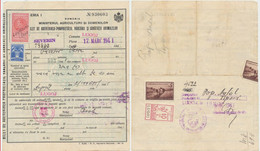 Romania 1941 Lugoj Animals Trade Document With 10 Lei County Commerce Chamber Revenue Stamp - Steuermarken