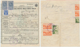 Romania 1941 Lugoj Animals Trade Document With 3 Chamber Of Agriculture Revenue Stamps To Reverse - Fiscales