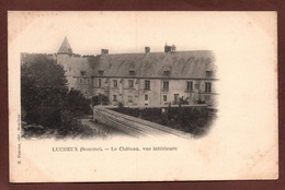 (RECTO / VERSO) LUCHEUX - LE CHATEAU - VUE INTERIEURE - CPA PRECURSEUR - Lucheux