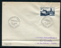 Oblitération FDC En 1951 Sur Enveloppe Non Illustrée ( Pli En Bas ) - Arbois - D 268 - 1950-1959