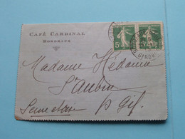 Café CARDINAL > BORDEAUX > Petit Lettre Date 1915 ( Voir Scan ) ! - Lettres & Documents