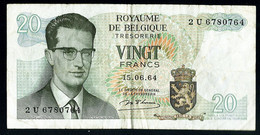 Belgie 1 Biljet Van 20 Francs Uit 1964 Gebruikt (3211) - Other & Unclassified