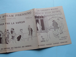 AMERICAN STEAM PRESSING Rue Jouffroy 54 PARIS Tél Galvani 74-85 ( Voir Scan ) Dépliant Anno 1930 ! - Publicidad