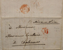 10 Mars 1810 Précurseur Taxe 5 Paris Chalonnes Par Angers Tad Type 1 Cover - 1801-1848: Precursors XIX