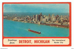 DETROIT:  DETROIT  RIVER  SKYLINE  -  FP - Detroit