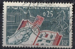 FR VAR 48 - FRANCE N° 1403n Obl. Variété Couleur Grise Débordante - Used Stamps