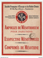 Rhemda Ampoules De Mésothorium Thorium Publicité - Advertising (Photo) - Oggetti