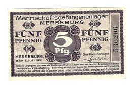 *germany Mannschaftsgefangenen Lager  Merseburg 5 Pfennig  1918  05.10 - Autres & Non Classés
