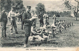 Schweiz Militär Maschinengewehre   Schweizer Armee - Armée Suisse - Militaria Mitrailleuses 1915 - Enge