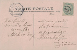 PARIS - BLANC - JOUR DE L'AN - CHIFFRE 106 - DANS UN CERCLE  SUR SUPERBE CARTE POSTALE DE PARIS. - 1877-1920: Periodo Semi Moderno