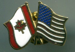 PIN'S  - DRAPEAUX - CANADA - ETATS-UNIS - Transports